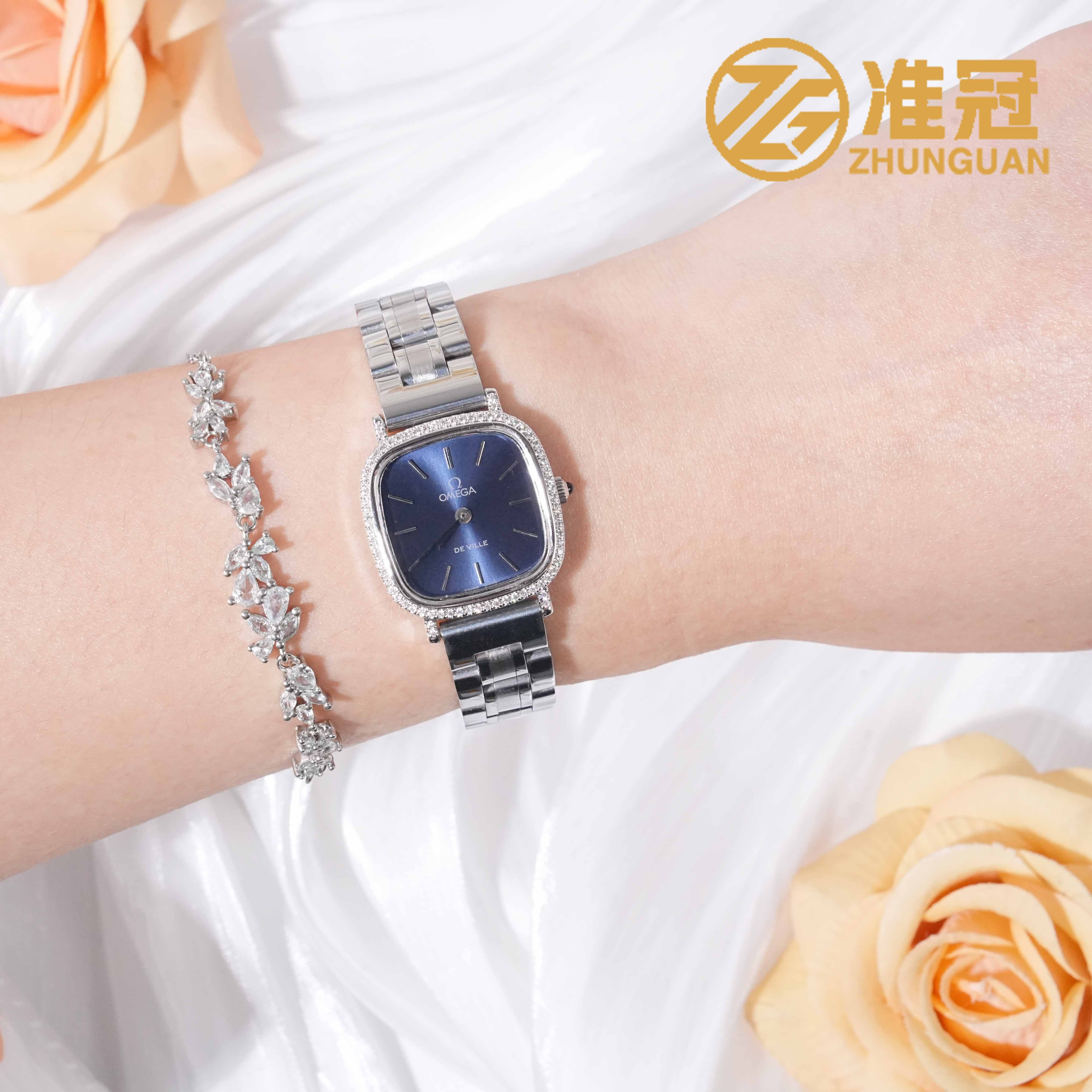 95新 Omega/欧米茄 24.5*24.5mm碟飞手动机械ZX6679后钻瑞士名表