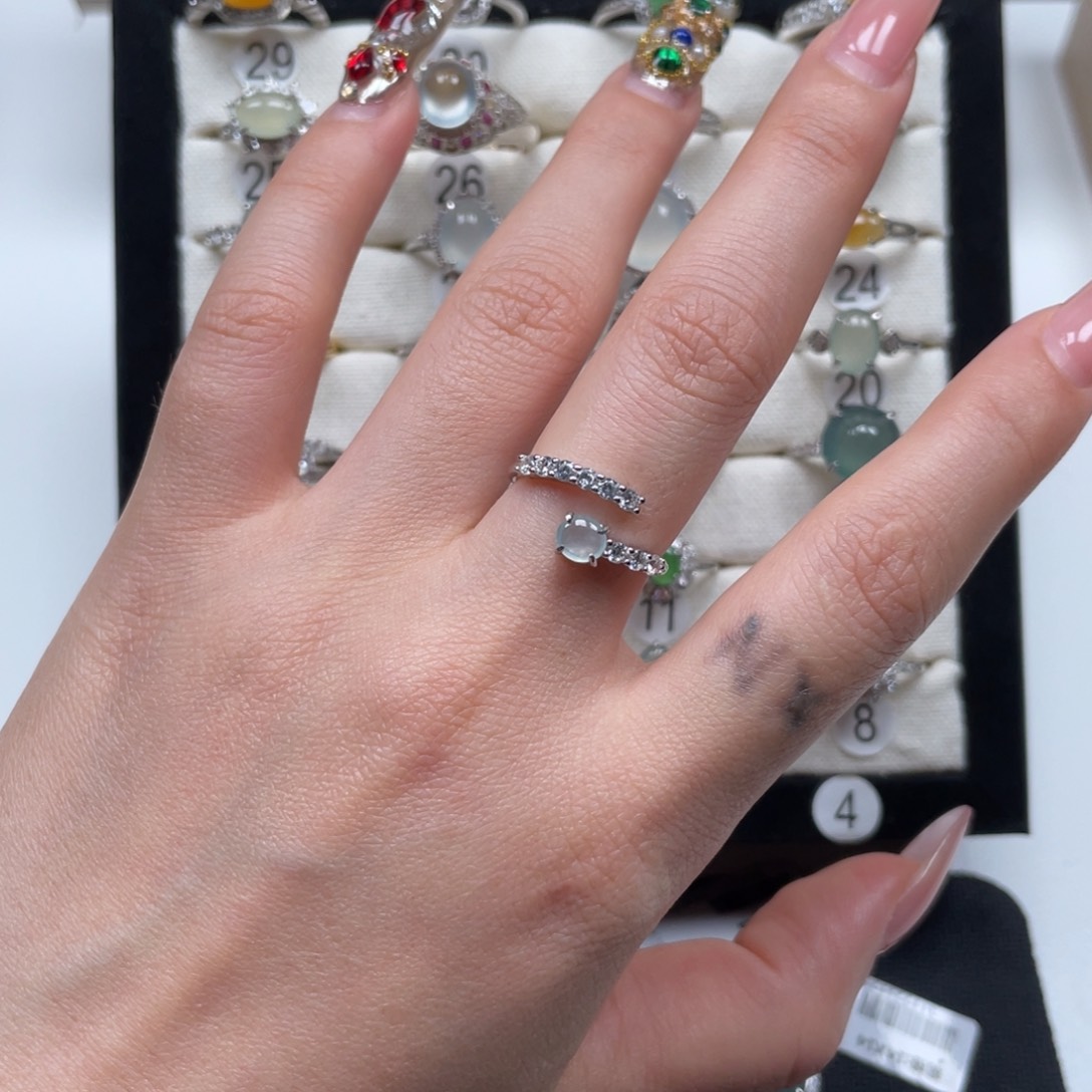 翡翠银S925镶嵌戒指999991124