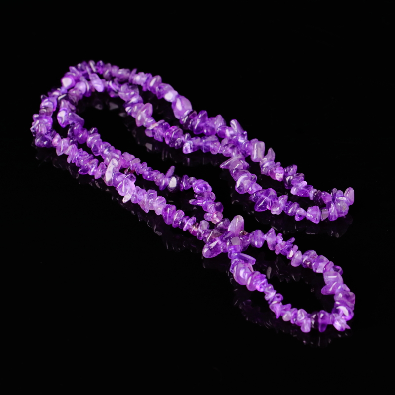 【泓贝珠宝-N782】紫水晶随形设计款长链项链