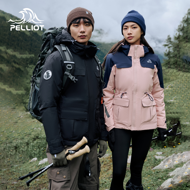 【山色】伯希和三合一冲锋衣男款防水防风运动服徒步潮流户外外套女