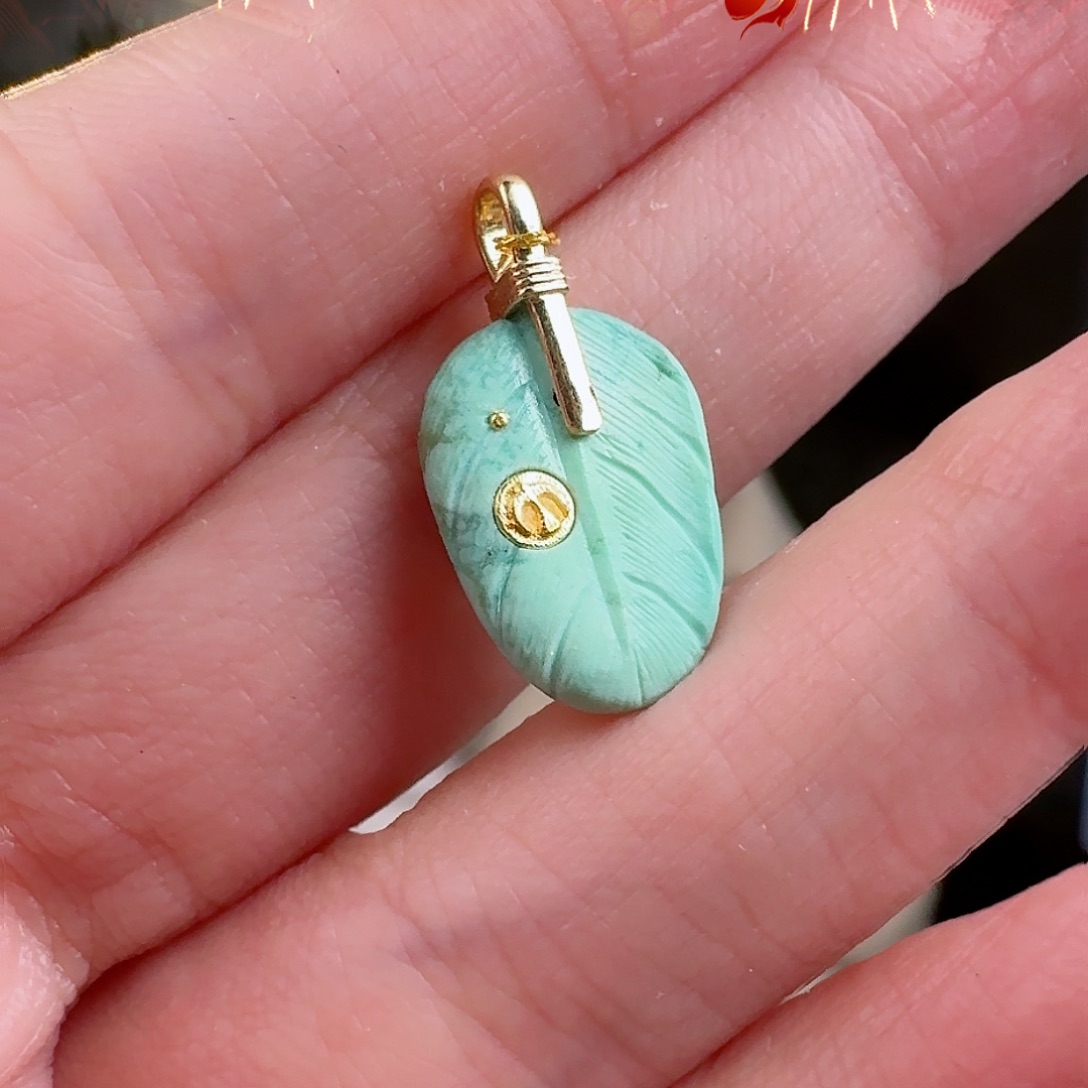 绿松石珠宝奇石18K金镶嵌