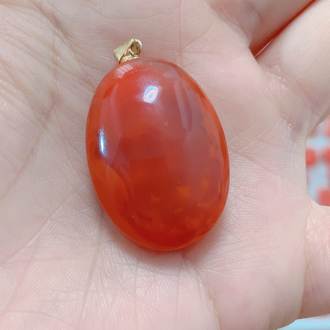 南红玛瑙吊坠(不含链)银S925镶嵌