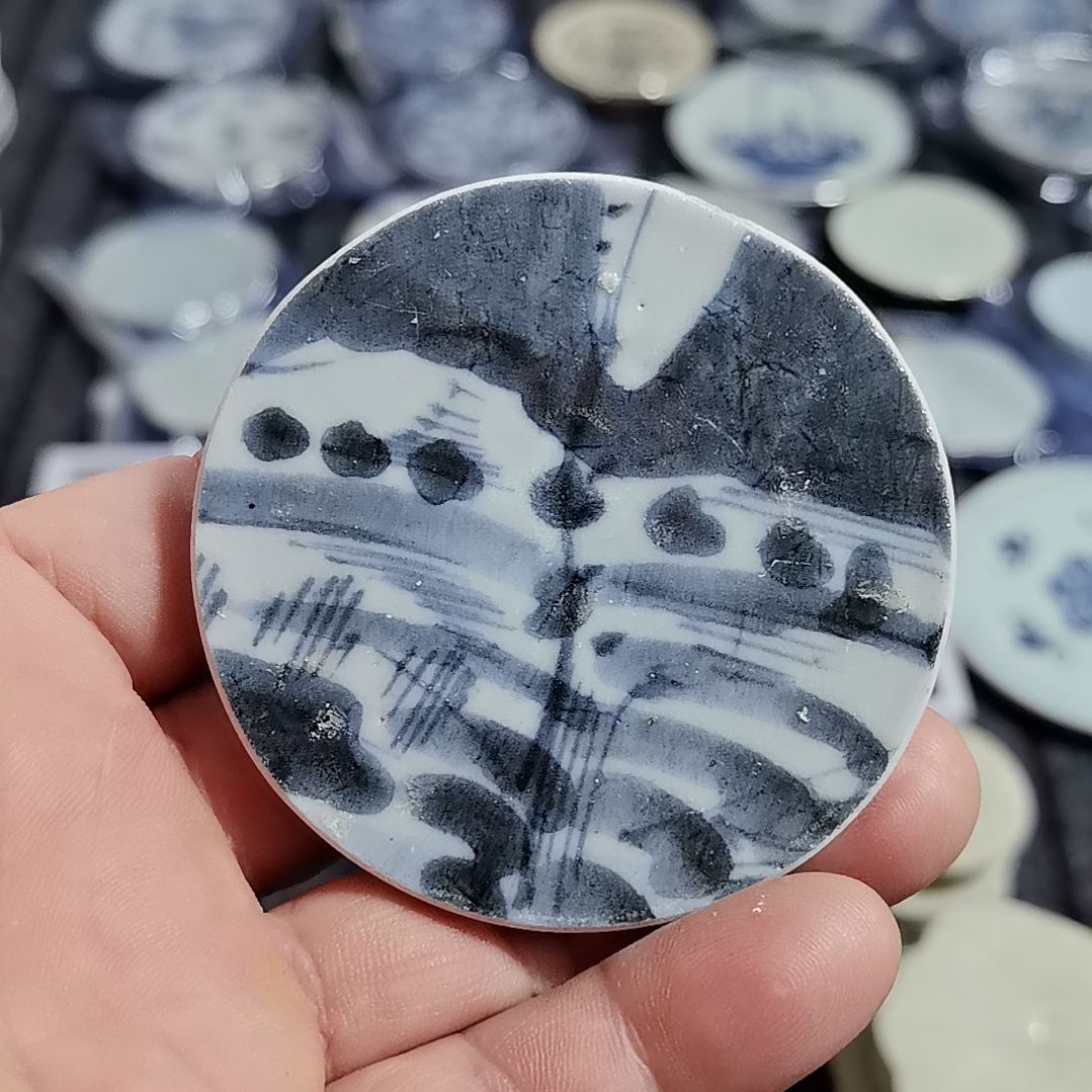 瓷片青花影青杯垫标夲全选