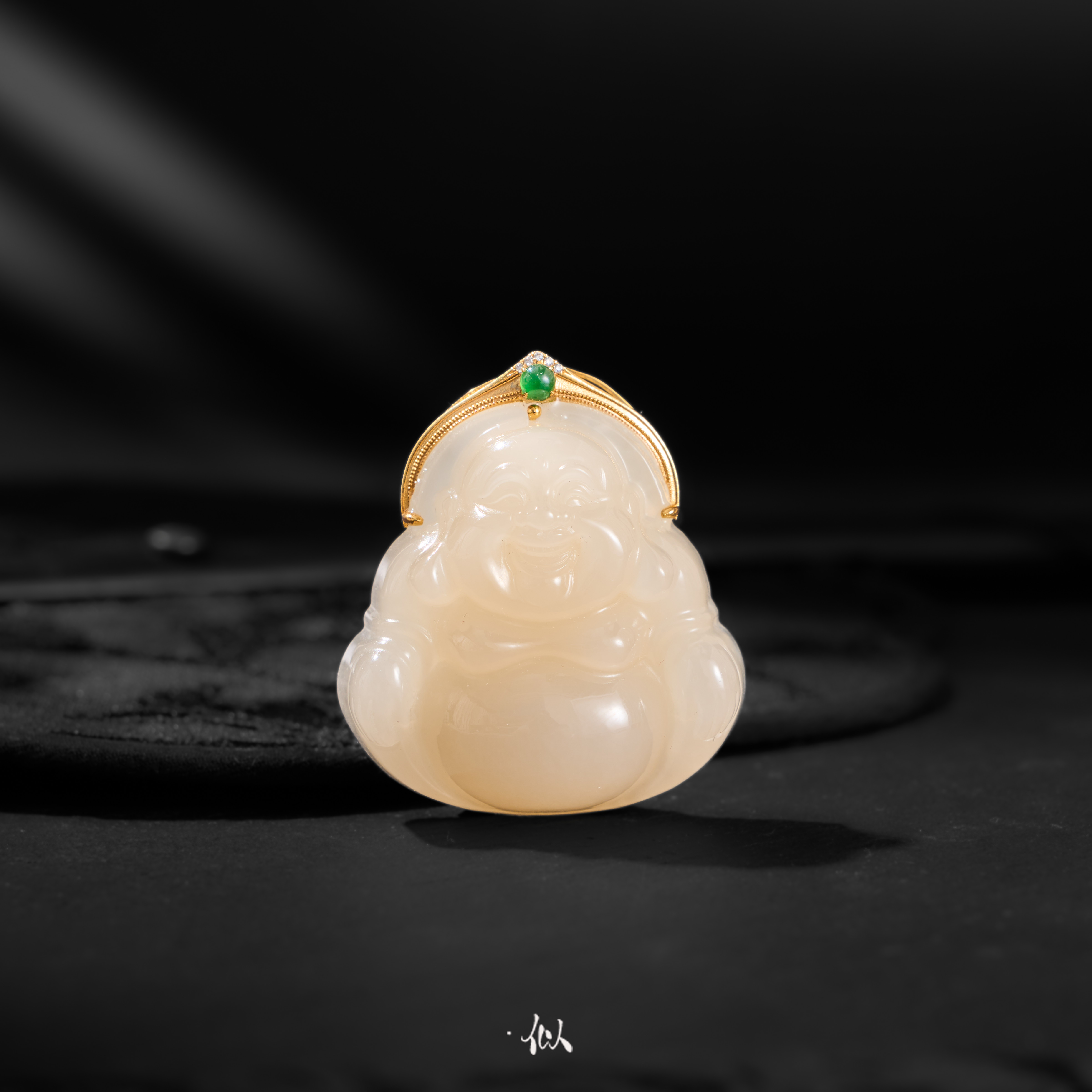 L【暖慈】·似梓珠宝· 18k金镶藕粉佛公  SZCC1540156