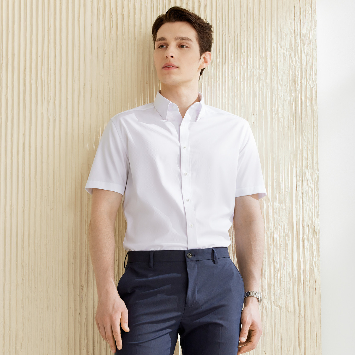 【抗菌平纹短袖衬衣】G2000男装夏季新款商务休闲衬衣职业男衬衫