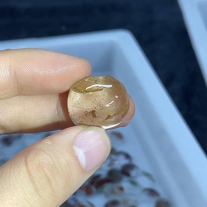颈饰未镶嵌水晶天然发晶共生胶花 蛋面 福利 不退换