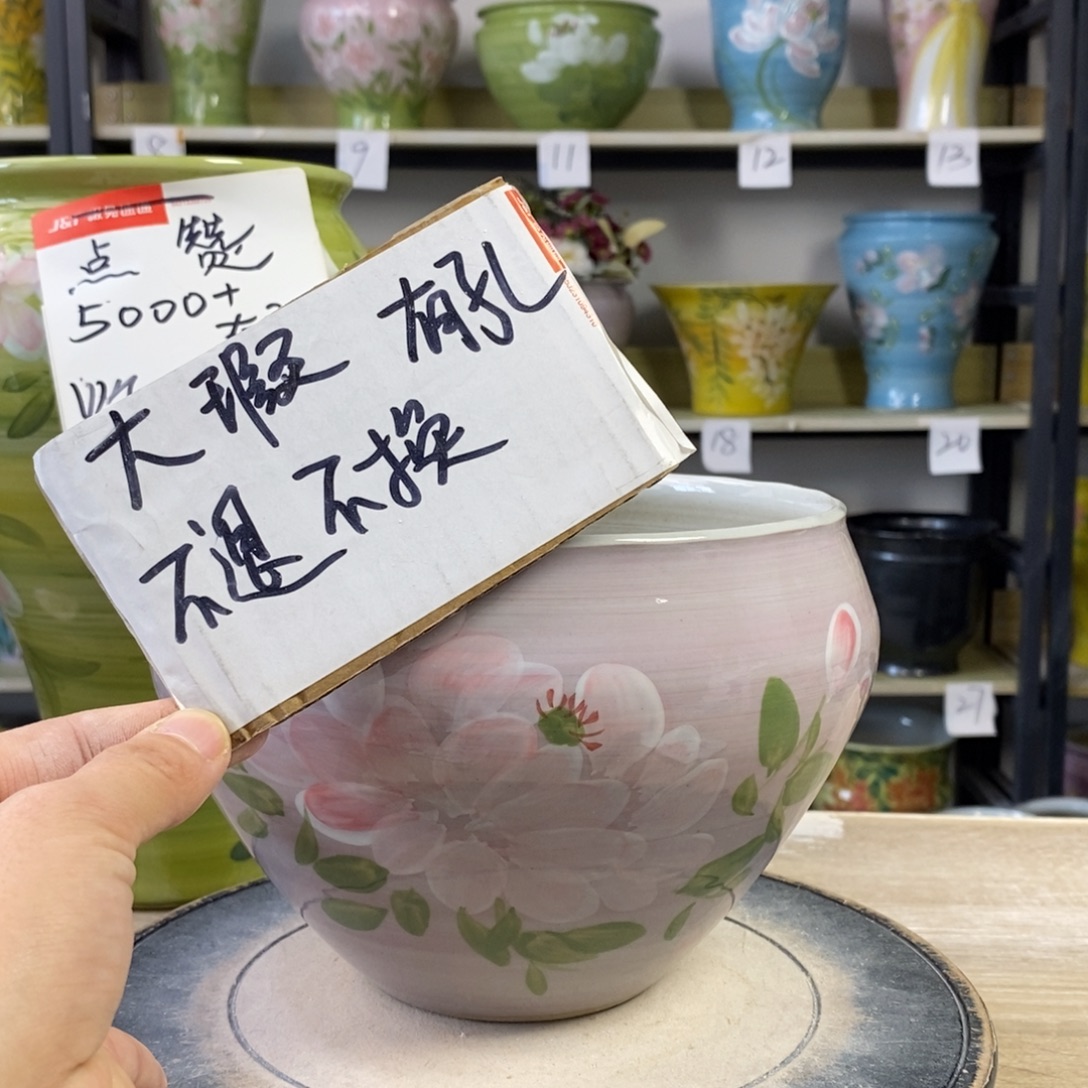 景德镇手工手绘陶瓷花盆