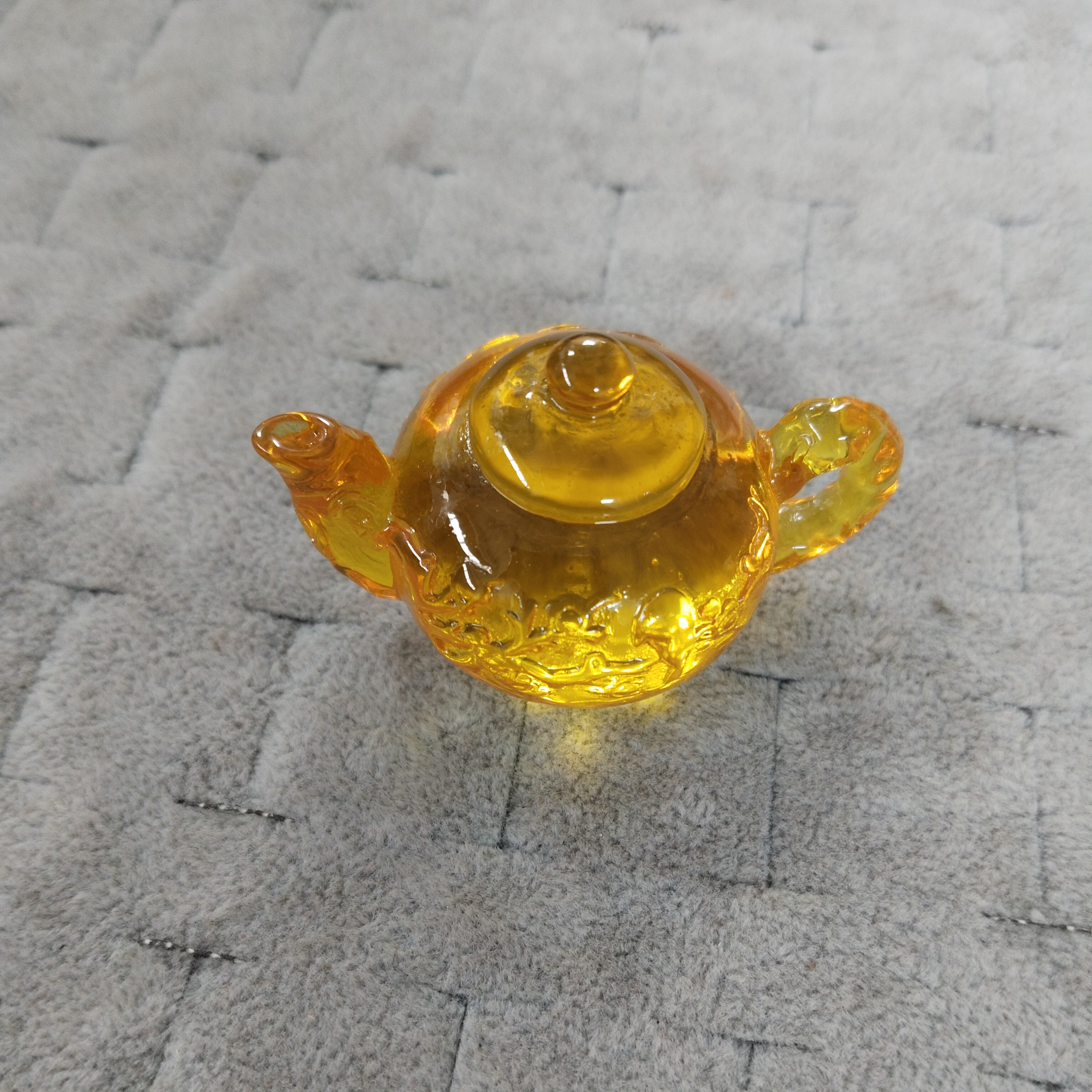 00496号透明黄小壶定制木料