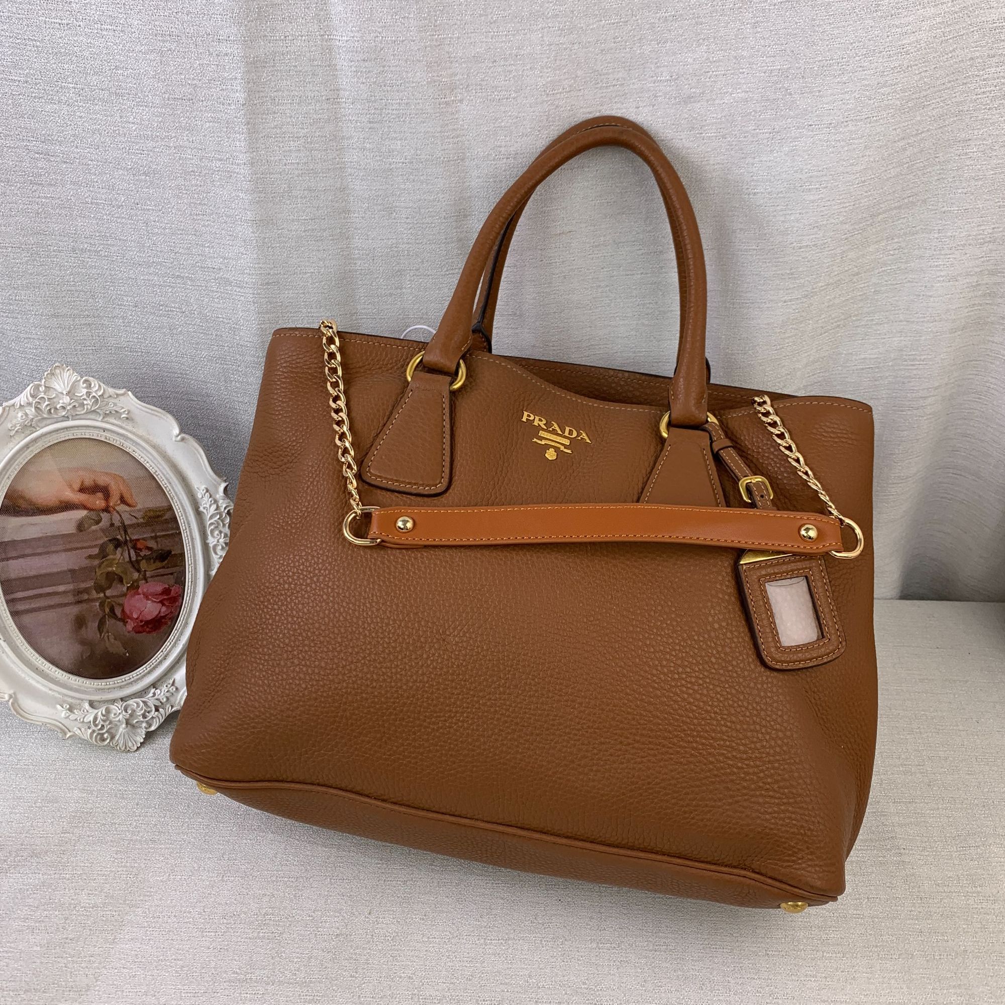 95新 Prada/普拉达 棕色垃圾袋/AR12825008/5008