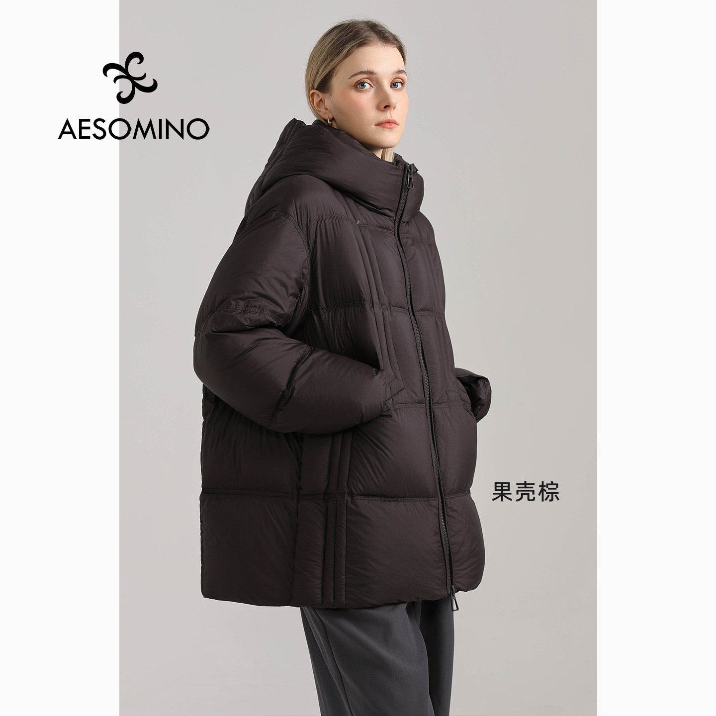 25冬羽绒服连帽中长款女ATVY高蓬90白鸭绒外套宽松保暖加厚羽绒衣