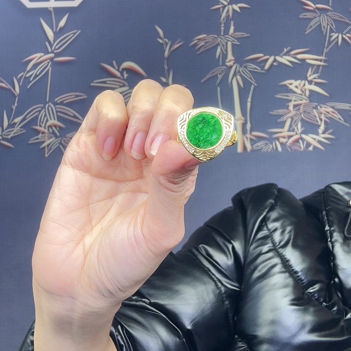 翡翠戒指银S925镶嵌快****8特价