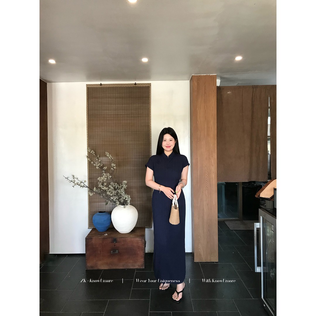 知葵微胖定制【兰亭入梦】夏季新中式国风连衣裙旗袍12251L7984