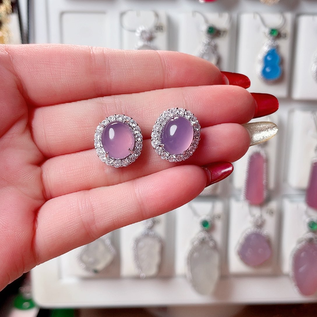 玛瑙/玉髓耳钉未镶嵌