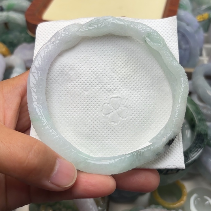 翡翠未镶嵌手镯67-68圈蛇镯202