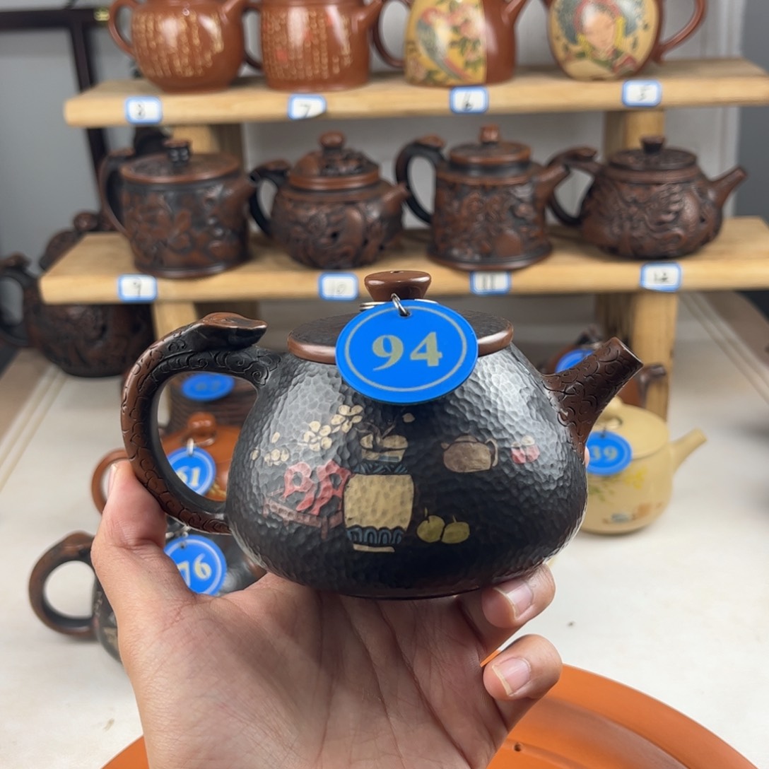 壶249vc 建水紫陶全手工制作，老匠人传承手艺