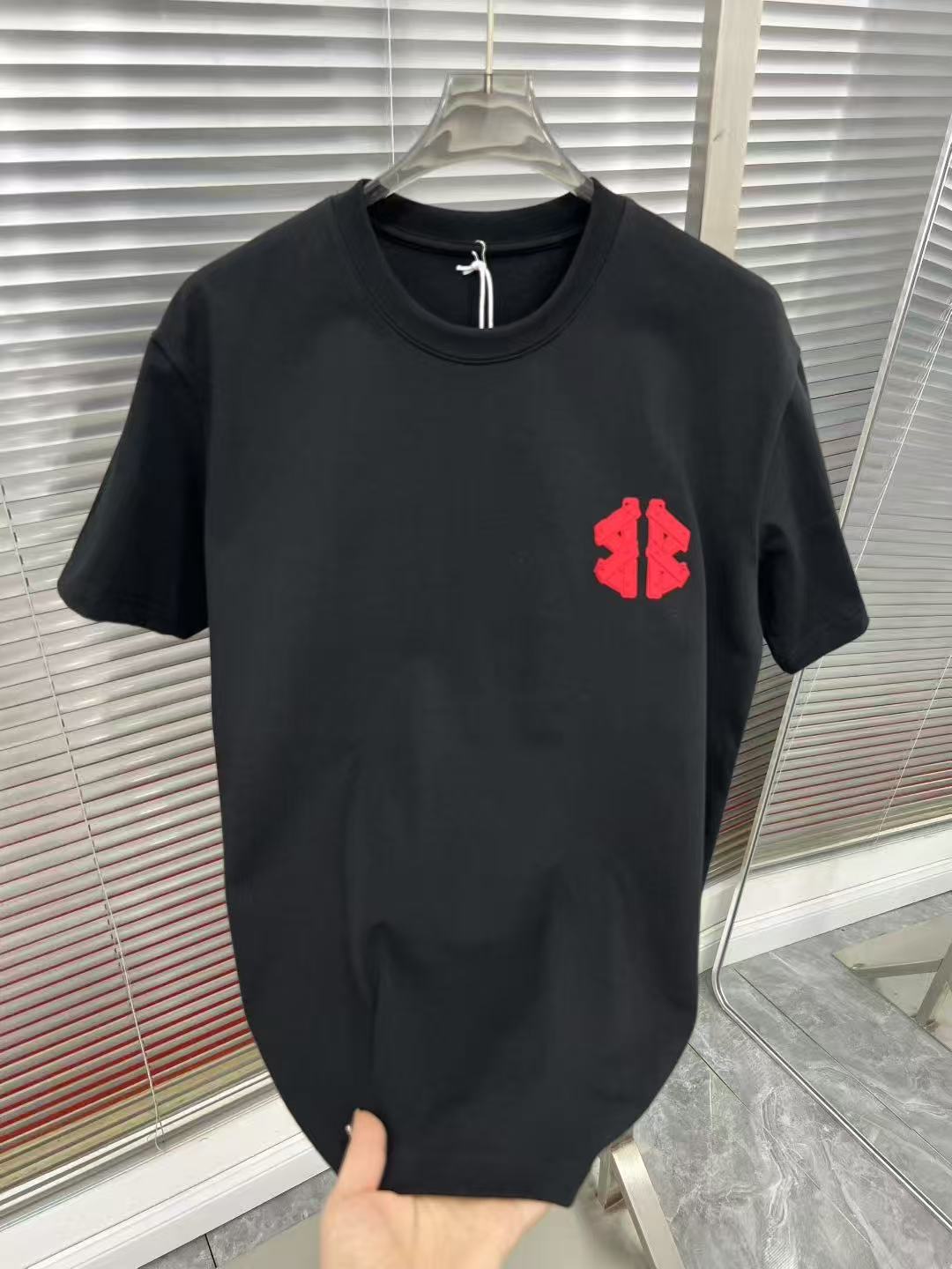 潮牌短袖双B字母英文t恤黑色男士印花情侣短袖印花半袖百搭圆领
