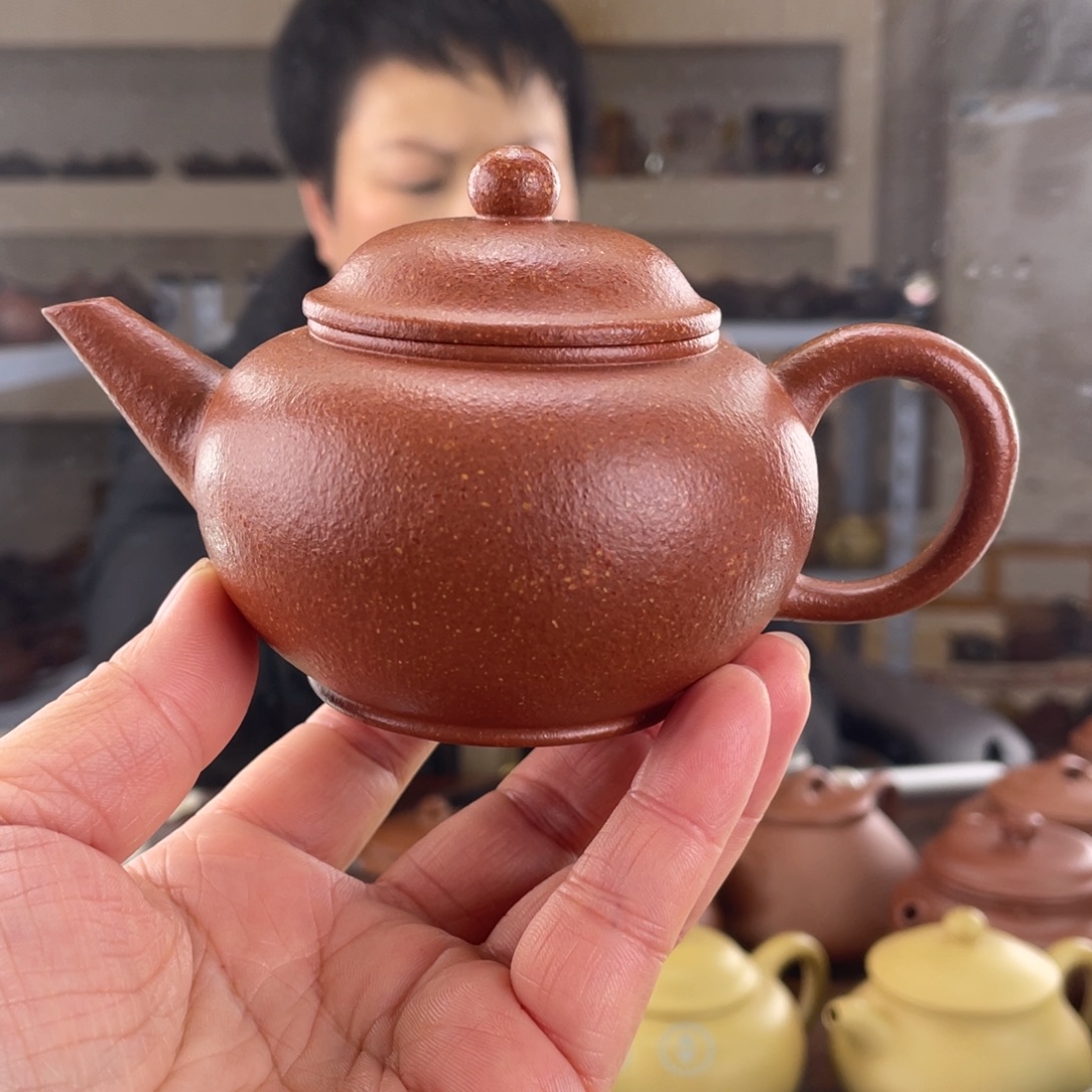 紫砂茶壶陶都路挑纯红降坡水平170cc