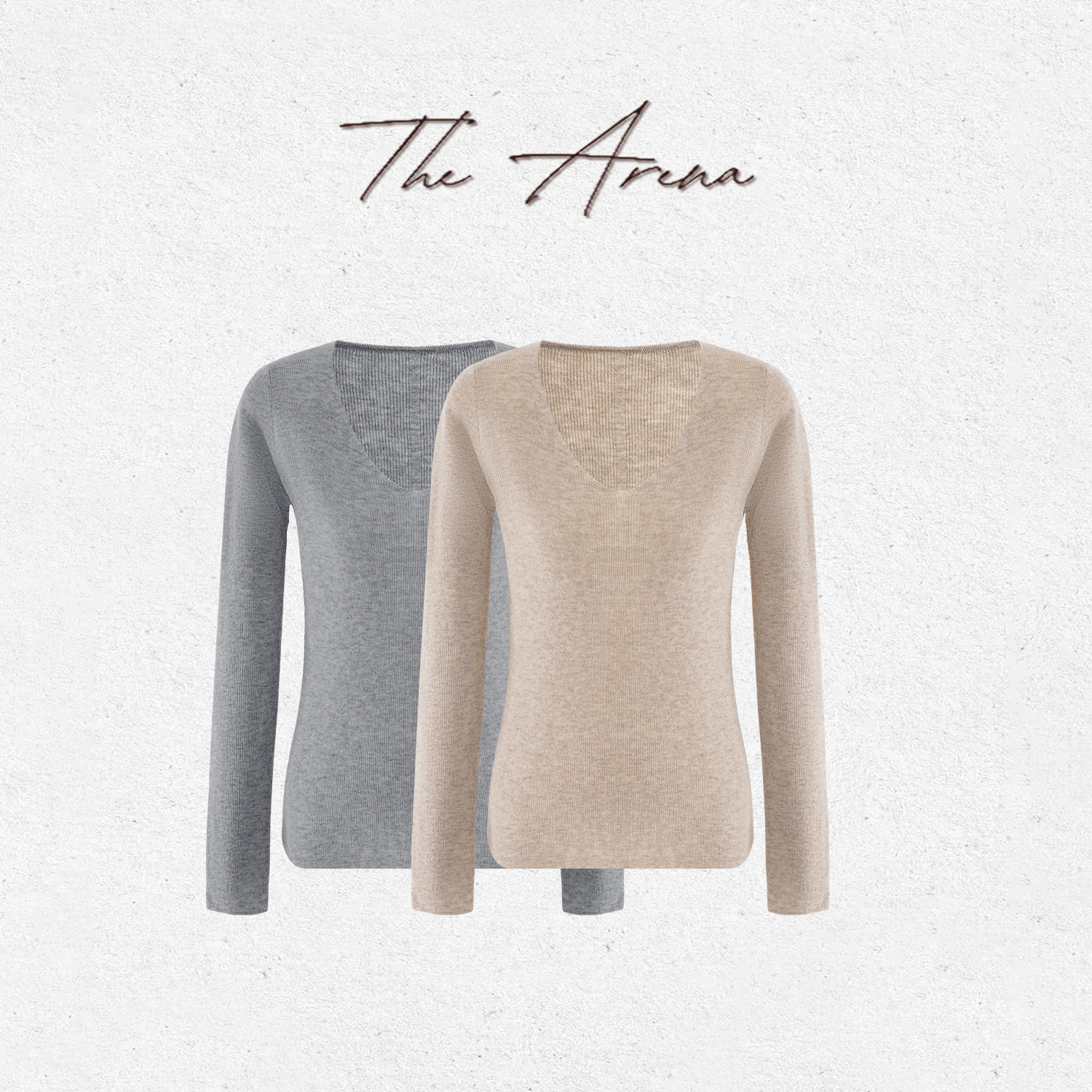 THE ARENA100%羊毛扬子纱V领针织花纱打底XY-AL082