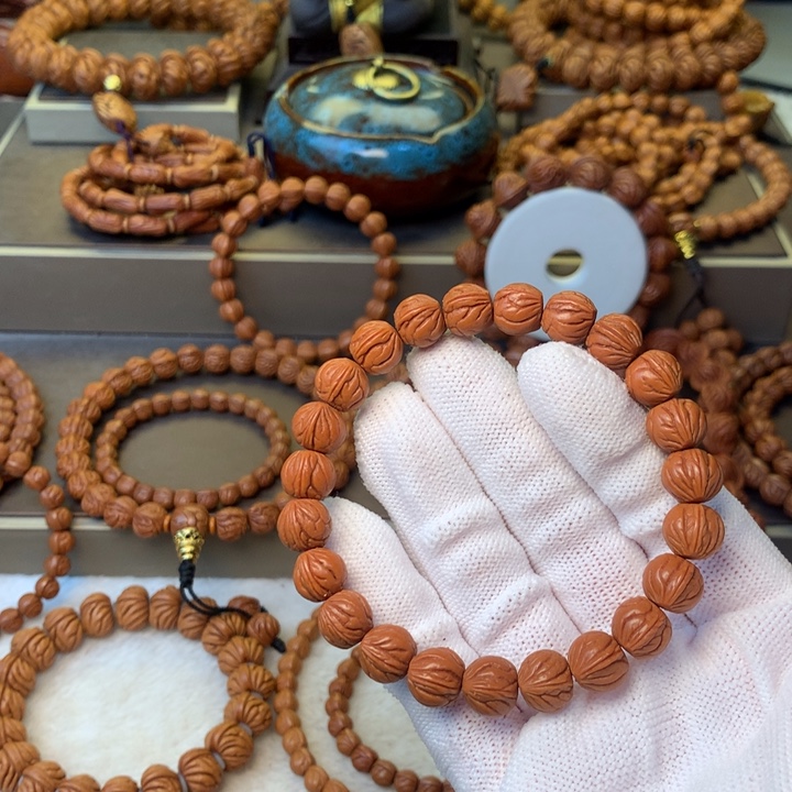 小***戈桃核手串秦岭龙纹