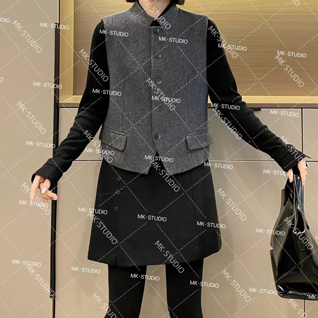 米可/MK-1632ZJ【立领马甲】时尚休闲气质减龄春季新款立领马甲