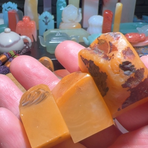 海***宝印石寿山石老挝石北部黄印石印章