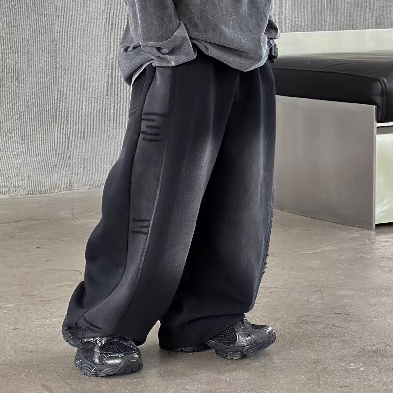 男童裤子秋冬运动裤中大童直筒卫裤休闲宽松女童