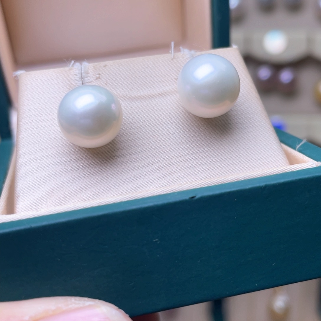 淡水珍珠耳环银S925镶嵌