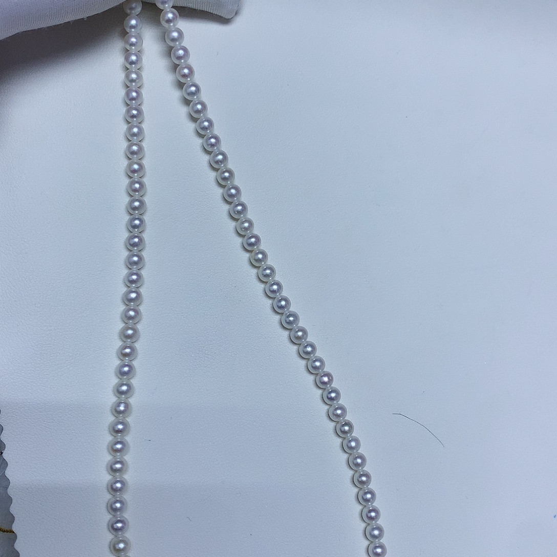 银S925镶嵌项链淡水珍珠4-5