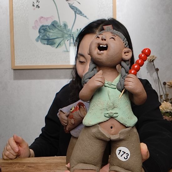 *****不规则粗砂羲媧娃系列作品糖葫芦女娃