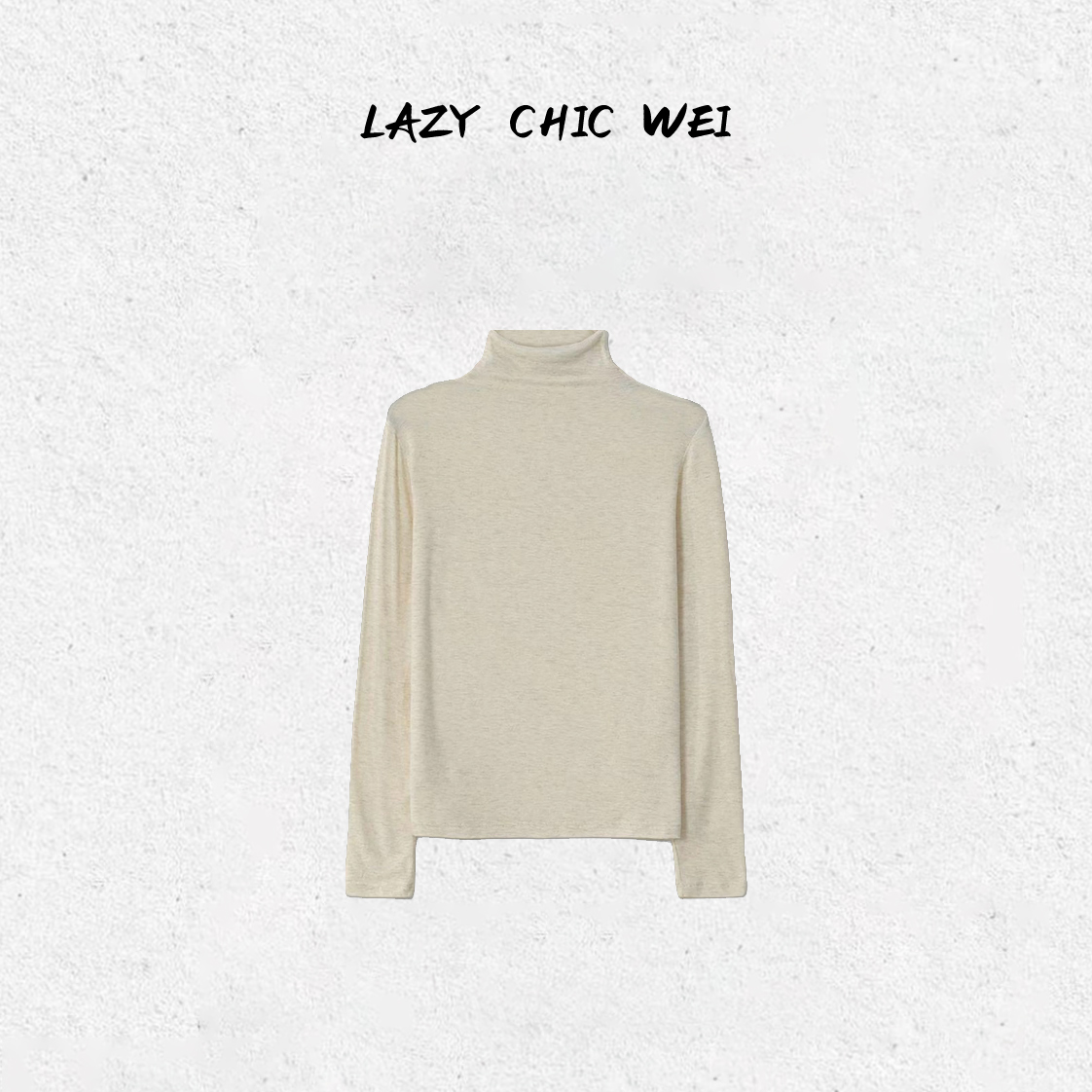 WEI“阿拉善一体羊绒打底”山羊绒混纺云柔软领针织打底25SSW1549