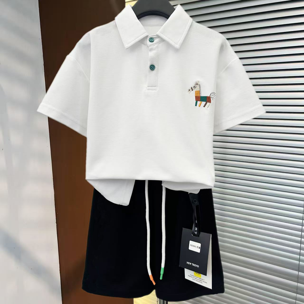 【唛卡牛牛专属】男童夏装2025新款儿童装男大童韩版POLO夏款两件套