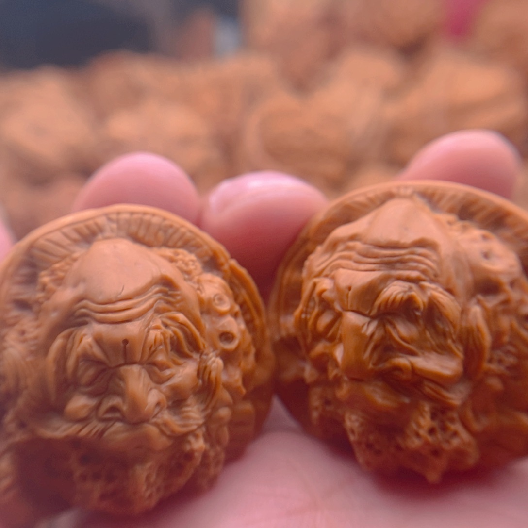 文玩核桃把件纯手工雕刻达摩悟禅福利