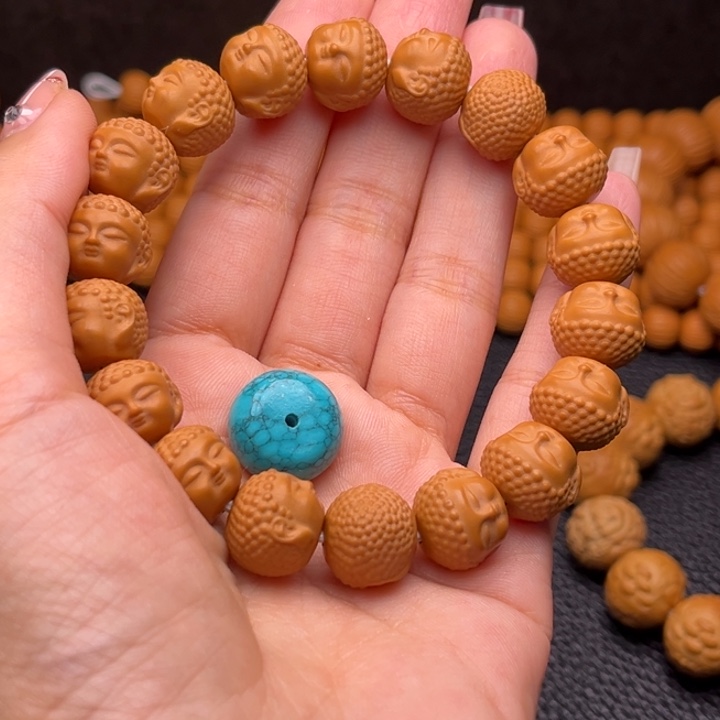 猴头核桃吊坠宝宝佛带绿