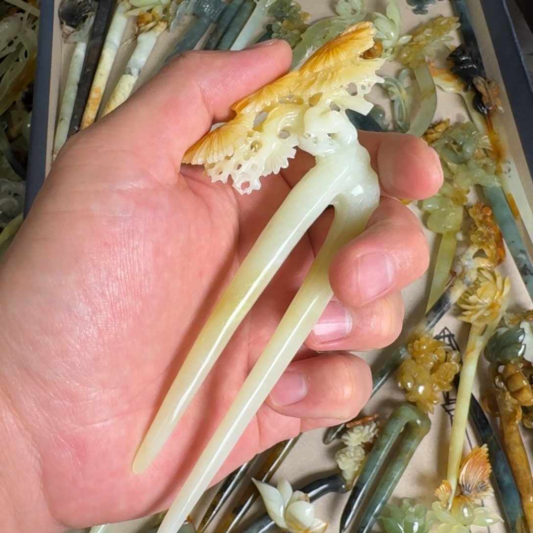 岫玉发簪未镶嵌木****o岫玉发簪就是好看