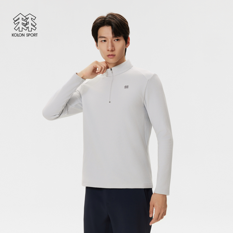 KOLON SPORT可隆抓绒衣保暖男士POLARTEC Fleece半拉链长袖T恤