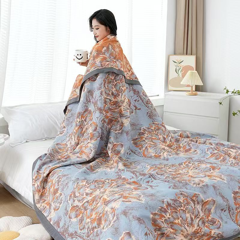 【花漾】200*230cm可铺可盖多层纱布亲肤通用高端床盖