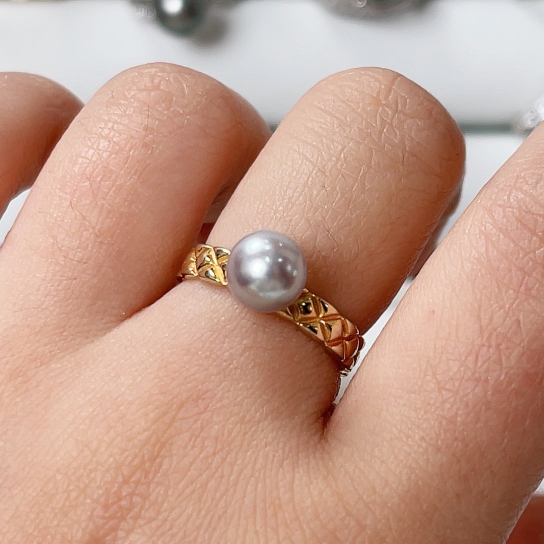 海水珍珠戒指银S925镶嵌