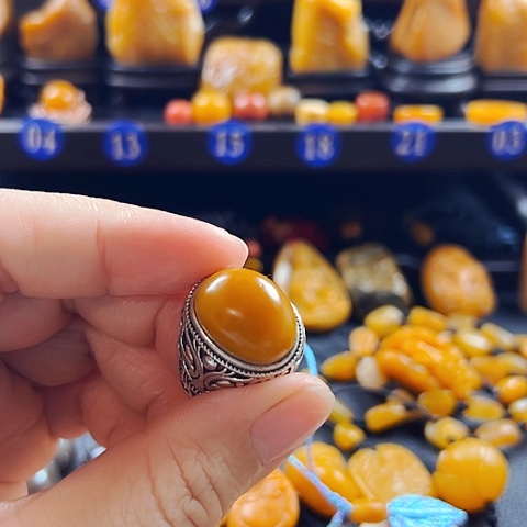 田黄石平**常田黄石戒指