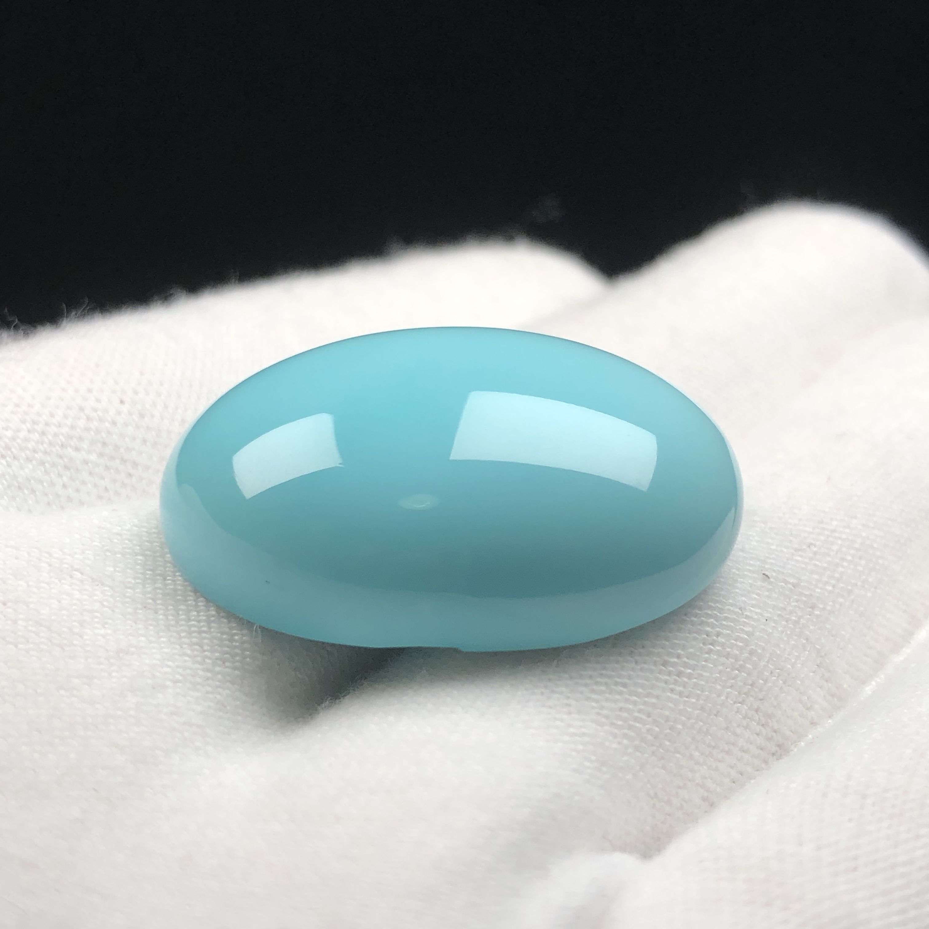 鼎玉绿松石 原矿无优化 瓷釉级云盖高瓷蓝料蛋面 基地出地大