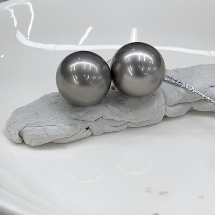 18K金镶嵌耳饰海水珍珠11.8-12mm93号