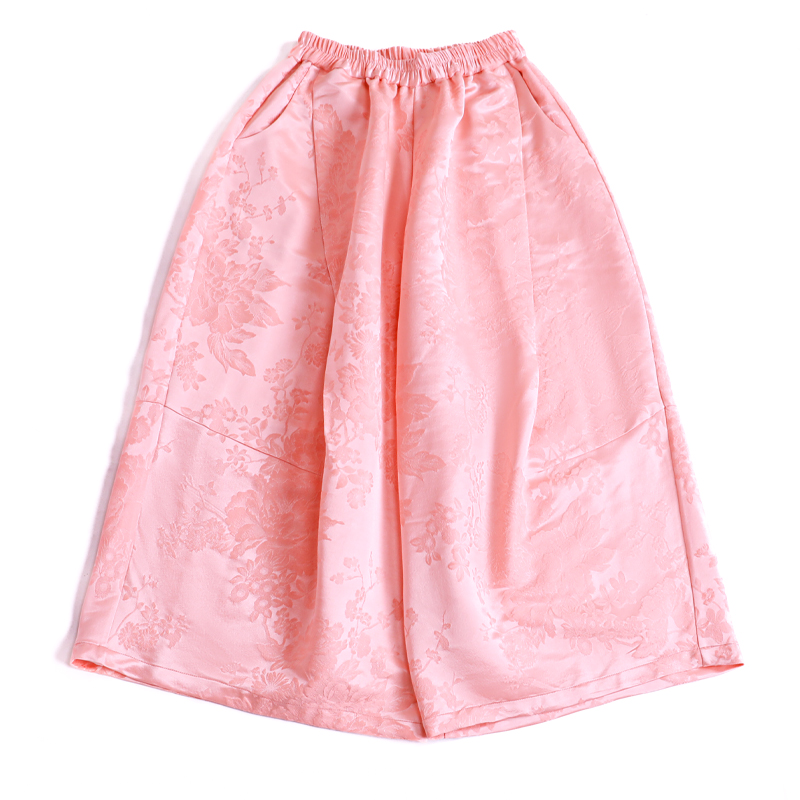 「白玉粉」乐锦坊原创手工中国风高档显瘦中式长款汉服百搭日常裤子