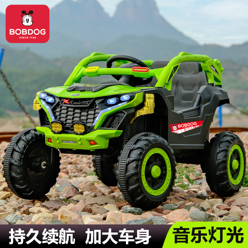 Bobdog/巴布豆儿童四轮越野充电遥控电动车四驱带遥控大号玩具车