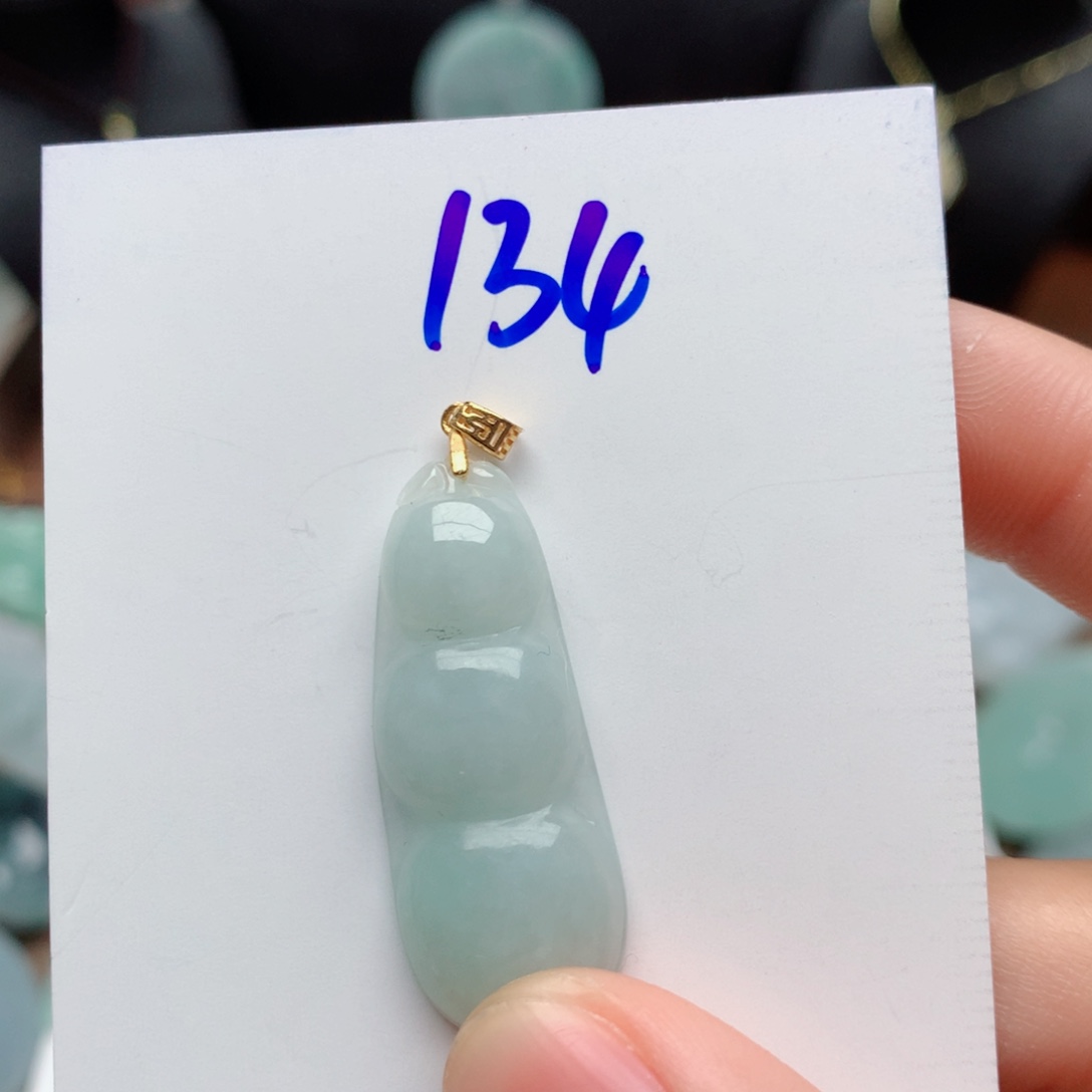 翡翠颈饰银S925镀金镶嵌吊坠