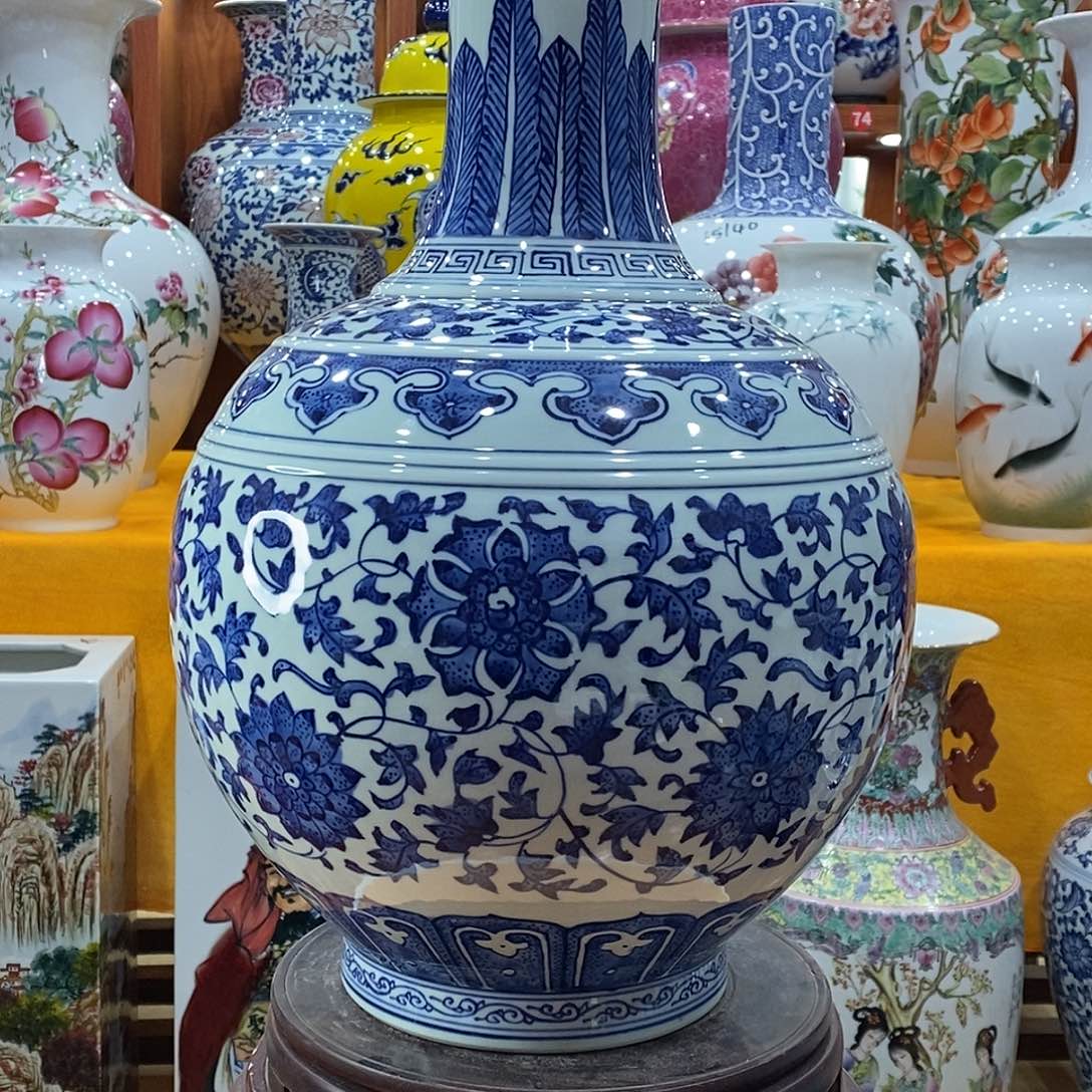 摆件超*景德镇陶瓷青花赏瓶