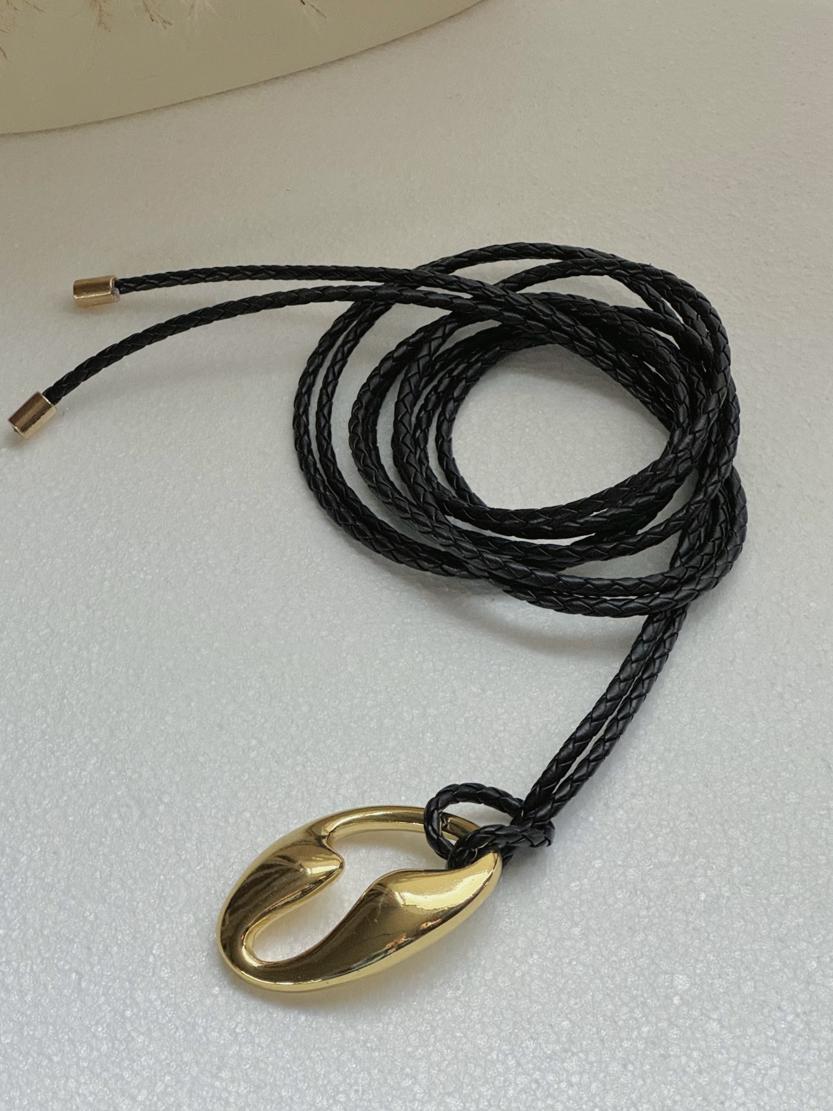 MAR 马儿同款气质皮质编织腰带女打结无孔皮带MAR004