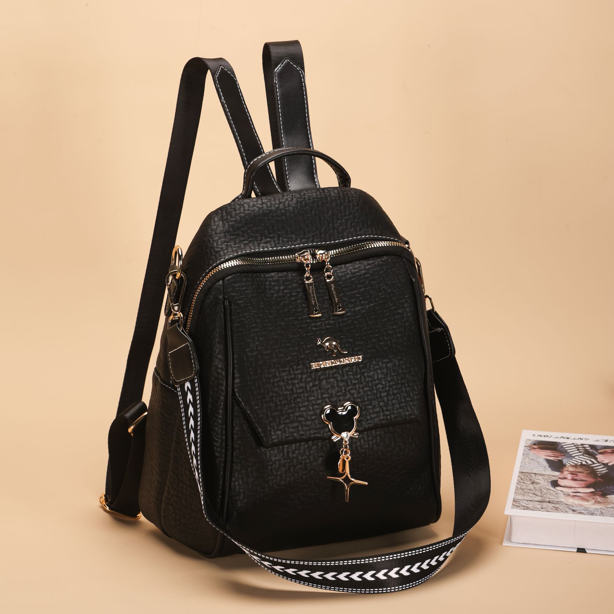 【BIGEDAISHU正品】2025新款女士时尚百搭韩版通勤旅行双肩包b032