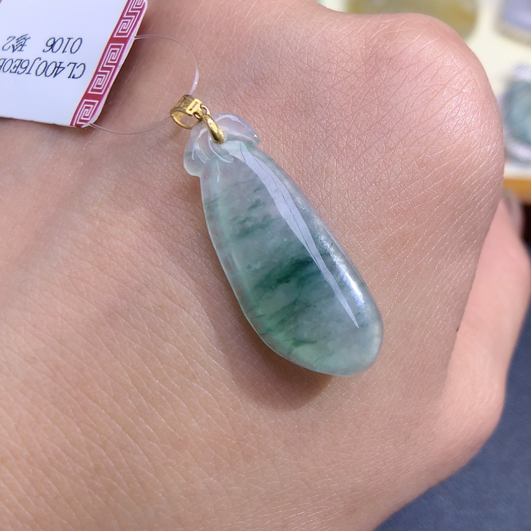 翡翠颈饰18K金镶嵌福瓜