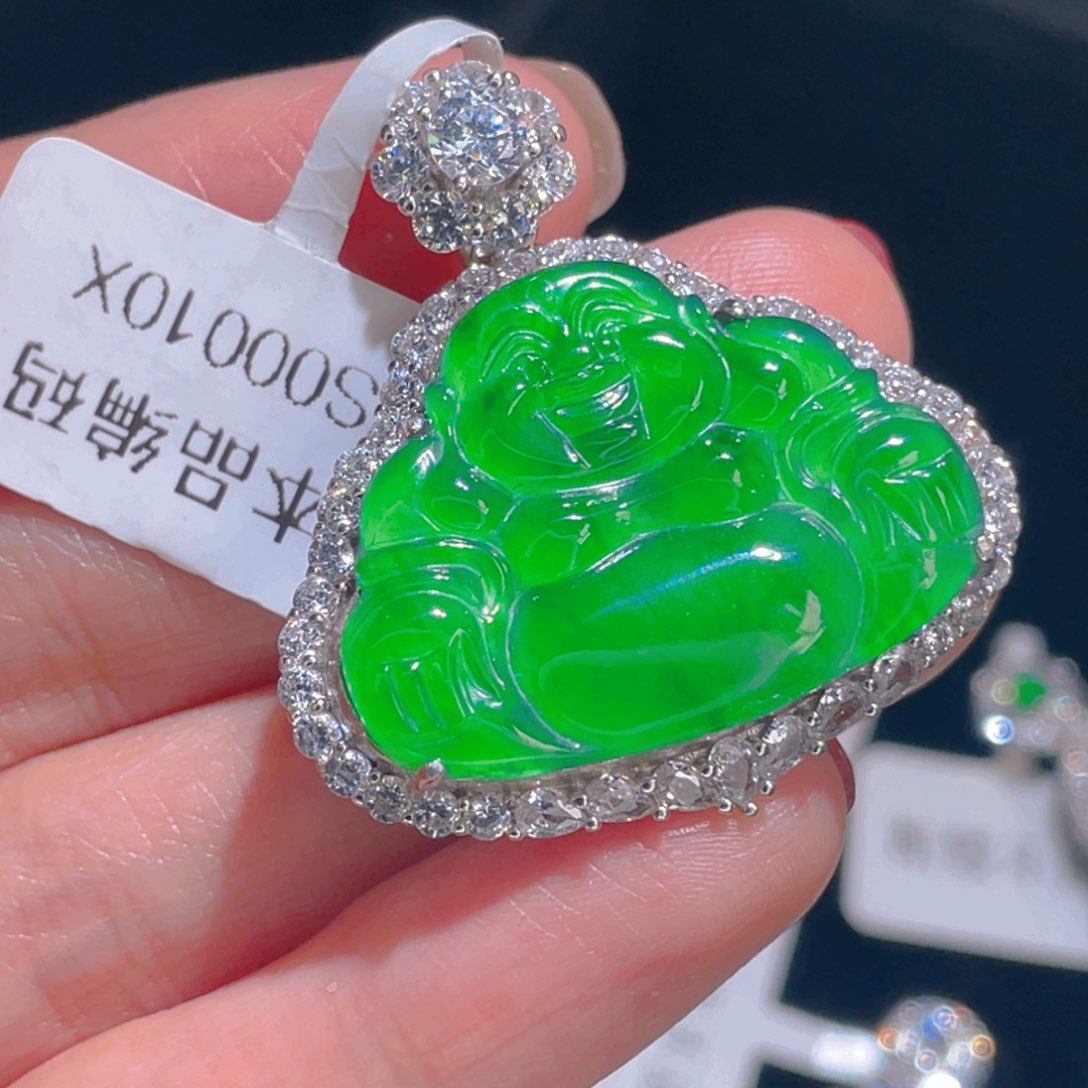 翡翠吊坠(不含链)银S925镶嵌