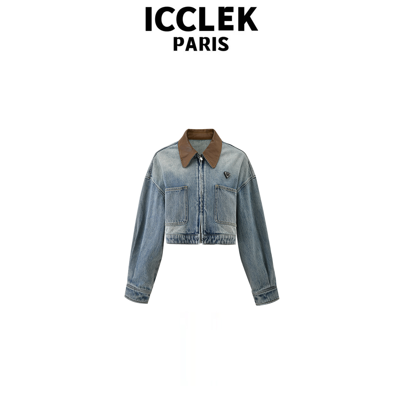 复古洗水牛仔短设计感外套休闲夹克上衣  - 1004