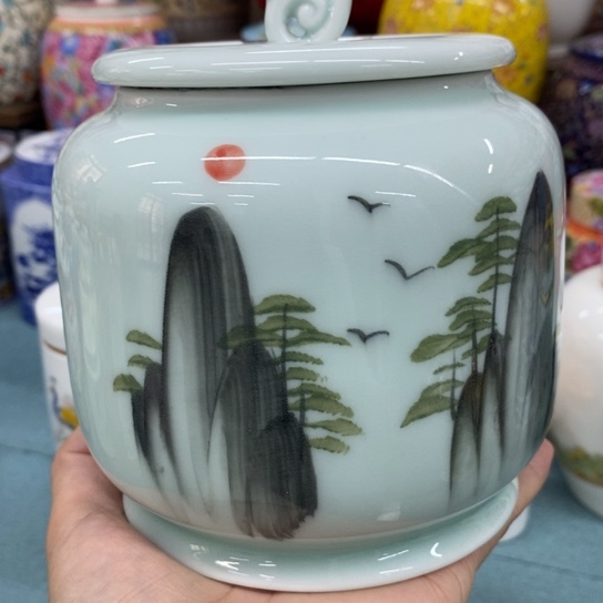 瓷片陶瓷茶叶罐密封罐